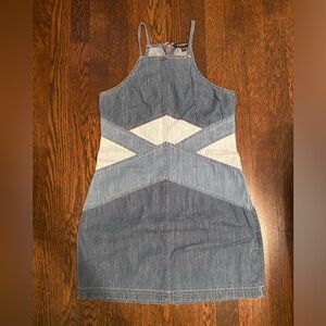 Express Denim Patchwork Minidress, size 2